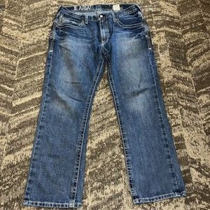 Mens Ariat Real Denim Jeans Blue Jeans Western Straight Size 40 / 32 EUC